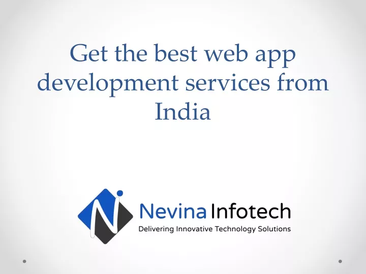 get the best web app development services from india