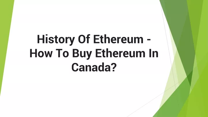 history of ethereum how to buy ethereum in canada