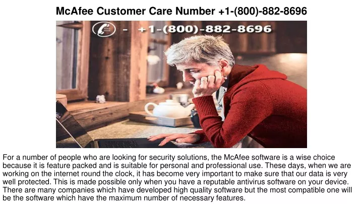 mcafee customer care number 1 800 882 8696