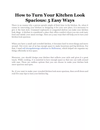 how to turn your kitchen look spacious 5 easy ways