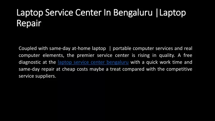 laptop service center in bengaluru laptop repair