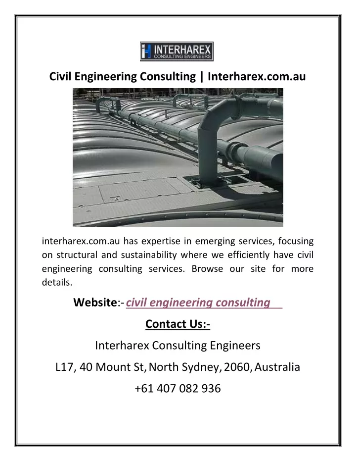 civil engineering consulting interharex com au