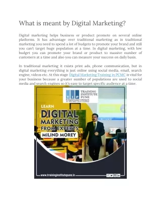 What is meant by Digital Marketing