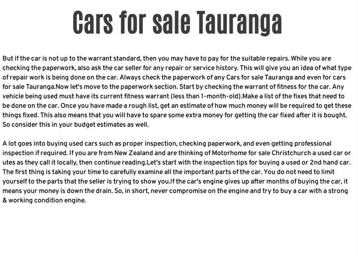 cars for sale tauranga