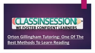 Orton Gillingham Tutoring One Of The Best Methods To Learn Reading