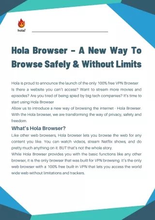 hola browser a new way to browse safely without
