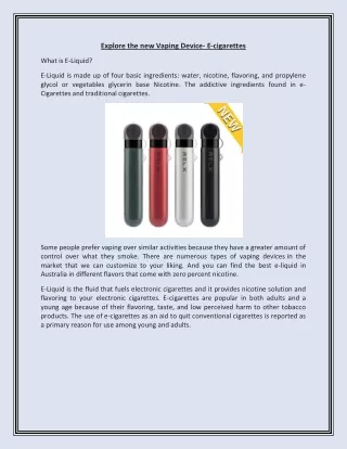 explore the new vaping device e cigarettes
