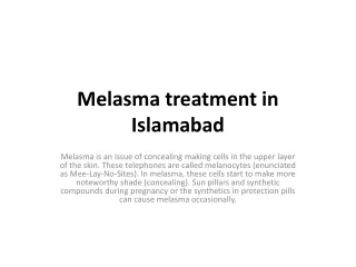 Melasma treatment in Islamabad