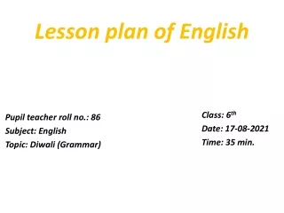 lesson plan of english