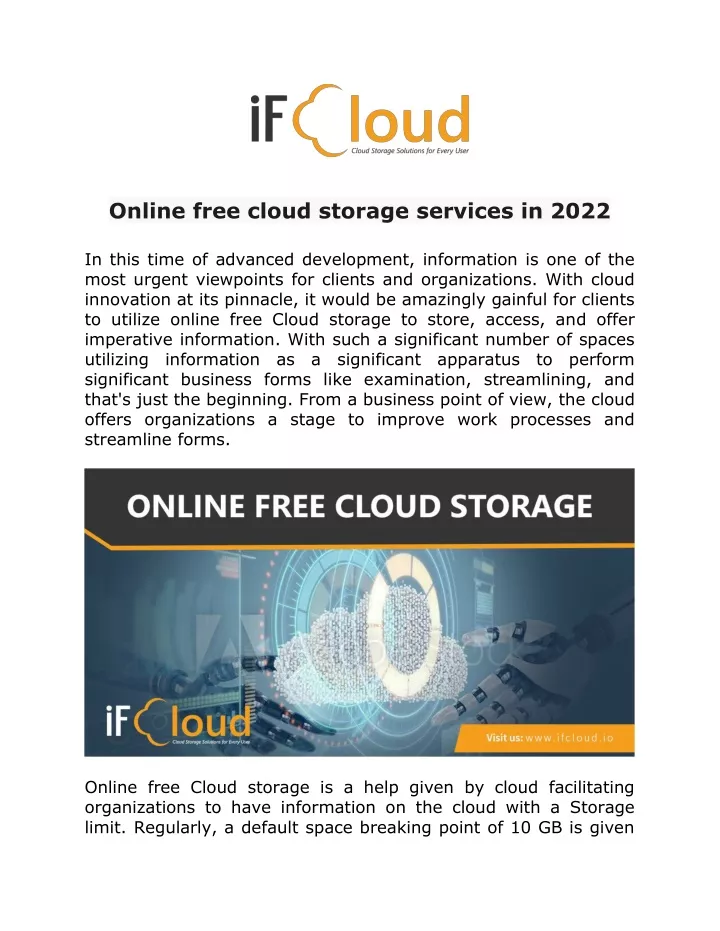 online free cloud storage services in 2022