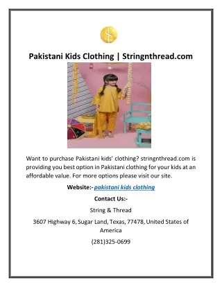 pakistani kids clothing stringnthread com