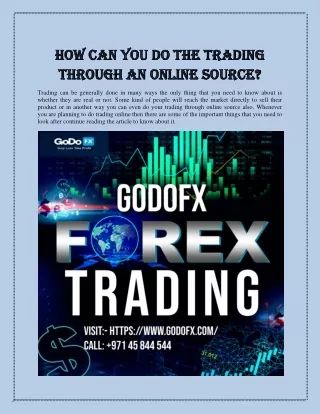 How can you do the trading through an online source