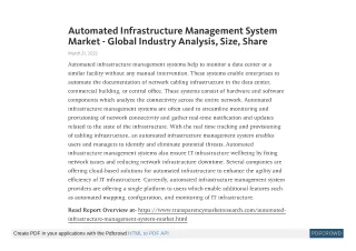 automated infrastructure management system market