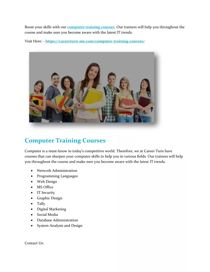 boost your skills with our computer training