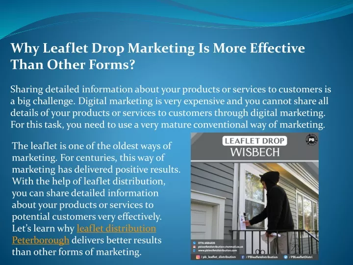 why leaflet drop marketing is more effective than