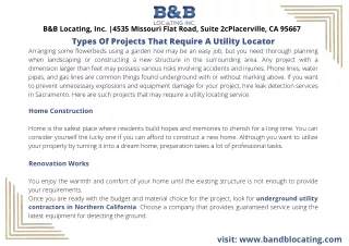 Types Of Projects That Require A Utility Locator