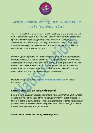 African American Greeting Cards A Guide To Buy The Perfect Greeting Card