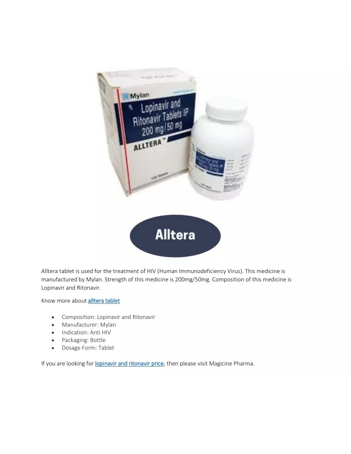alltera tablet is used for the treatment