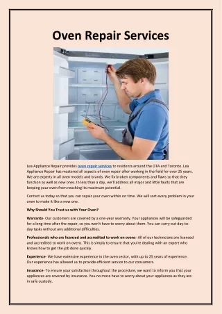Oven Repair Services