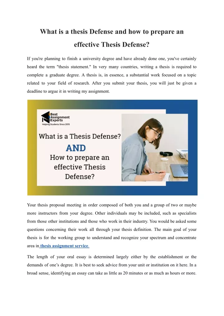 what is a thesis defense and how to prepare an