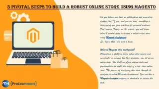 5 pivotal steps to build a robust online store