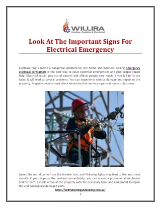 Look At The Important Signs For Electrical Emergency