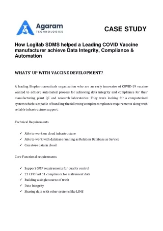 Implementation-of-Logilab-SDMS-in-the-Biopharama-industry-for-Vaccine-Research