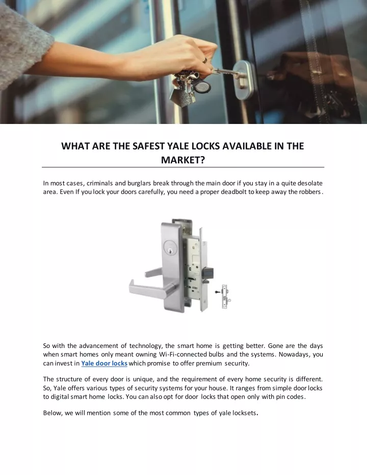 what are the safest yale locks available