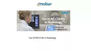 use of ncci edit in radiology