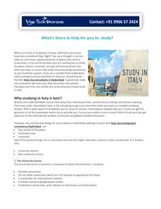 what s there in italy for you to study