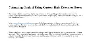 7 Amazing Goals of Using Custom Hair Extension Boxes