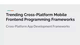 Trending Cross-Platform Mobile Frontend Programming Frameworks
