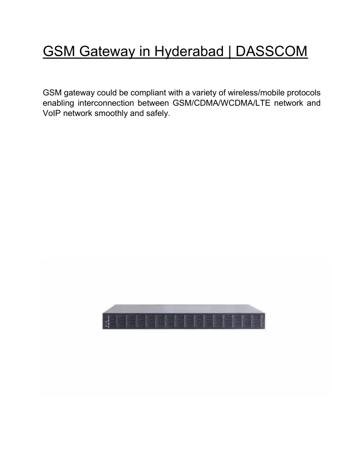 gsm gateway in hyderabad dasscom