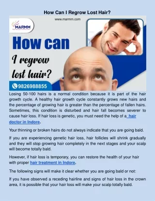 how can i regrow lost hair