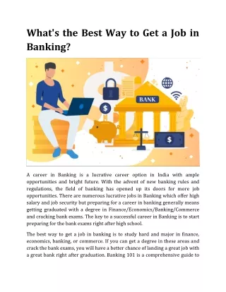 What's the Best Way to Get a Job in Banking