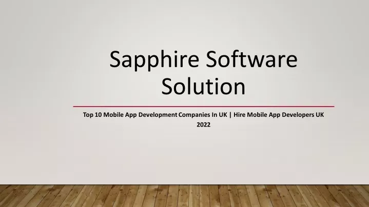 sapphire software solution