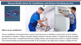 discuss briefly about air conditioner and kitchen