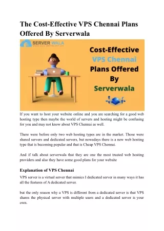 the cost effective vps chennai plans offered