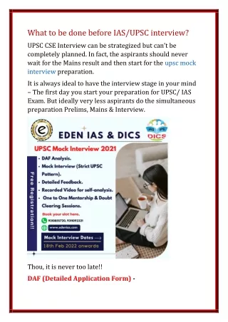 what to be done before ias upsc interview