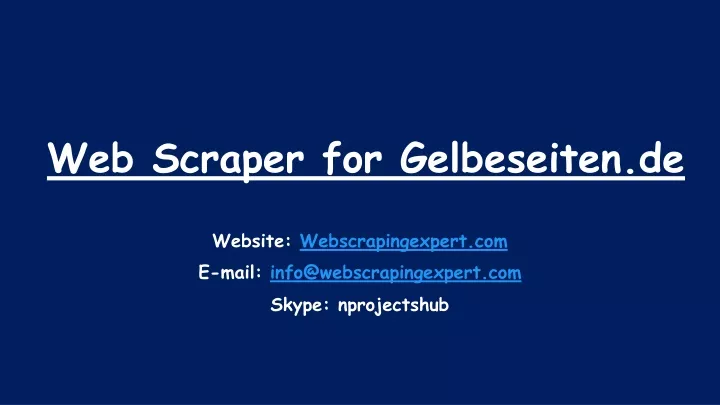 web scraper for gelbeseiten de