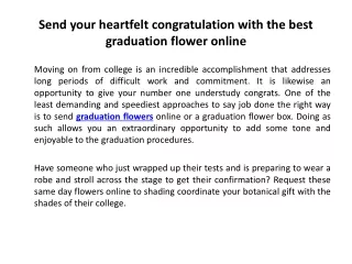 Send your heartfelt congratulation with the best graduation flower online