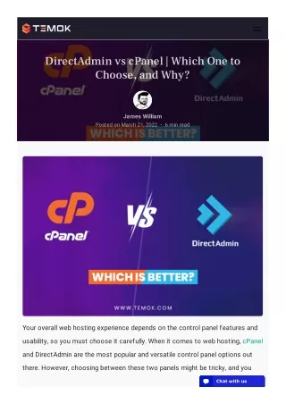 directadmin vs cpanel which one to choose and why