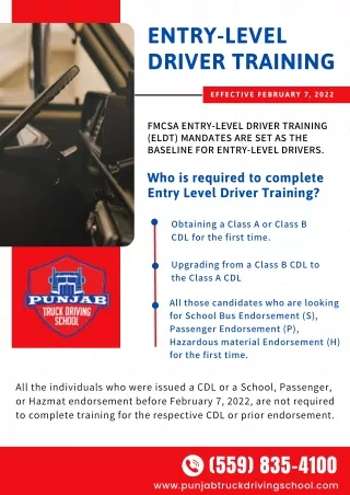 Entry-Level Driver Training Certification Process - ELDT 2022 Rules