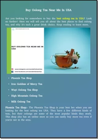 buy best oolong tea powder in usa