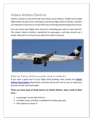 How to do Volaris Airlines Check-in?