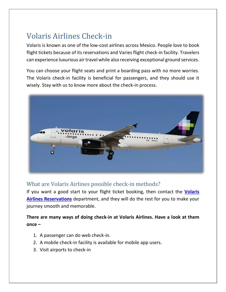 volaris airlines check in volaris is known