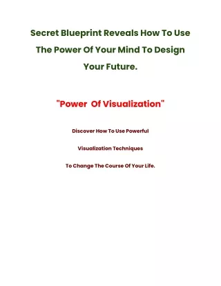 How Much Do You Know About Power Of Visuaization Can You Mak You Life Better!!!!