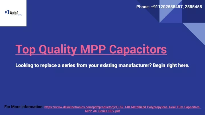 top quality mpp capacitors