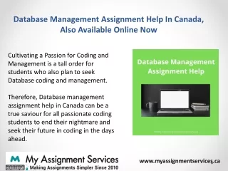 database management assignment help in canada also available online now