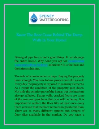 Know The Root Cause Behind The Damp Walls In Your Home!